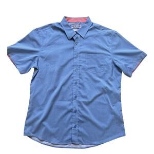 Nick Graham Men's Everywhere Short Sleeve Printed Shirt Size L Blue